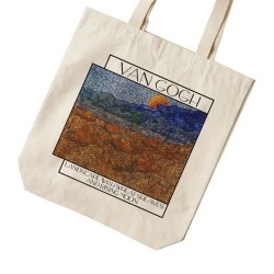 تت بگ متقال طرح چشم انداز دسته های گندم و طلوع ماه از ونگوگ