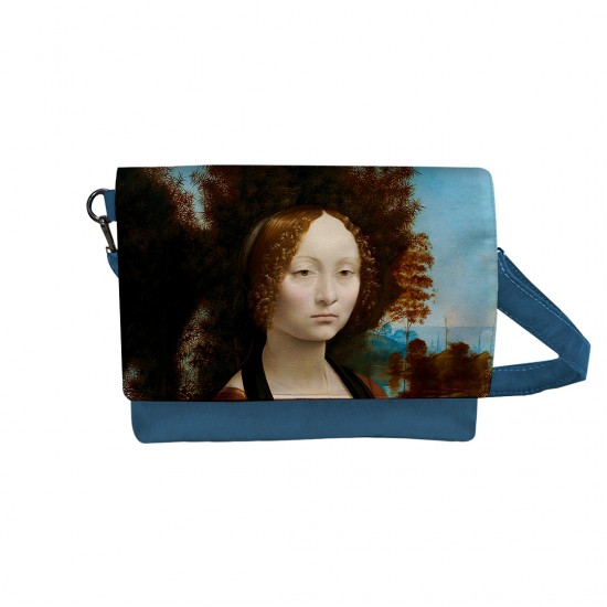 کیف دوشی طرح پرتره جینورا دبنچی از داوینچی