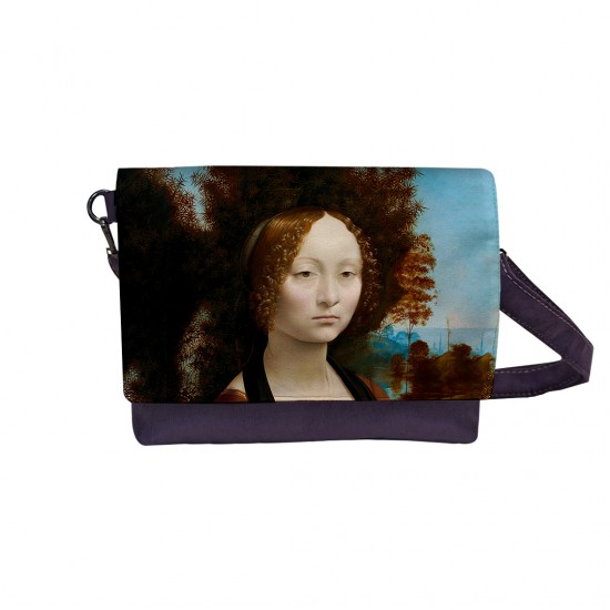 کیف دوشی طرح پرتره جینورا دبنچی از داوینچی