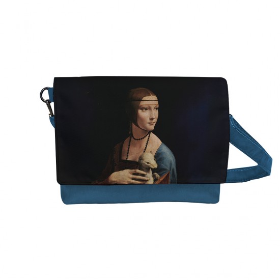 کیف دوشی طرح خانم و قاقم از داوینچی