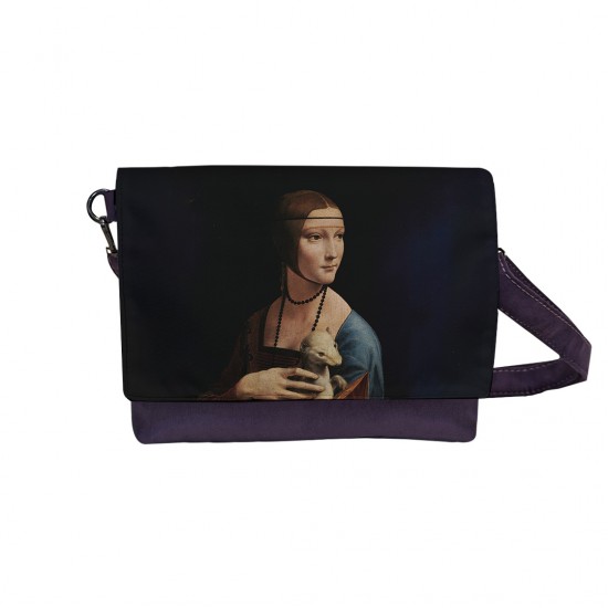 کیف دوشی طرح خانم و قاقم از داوینچی