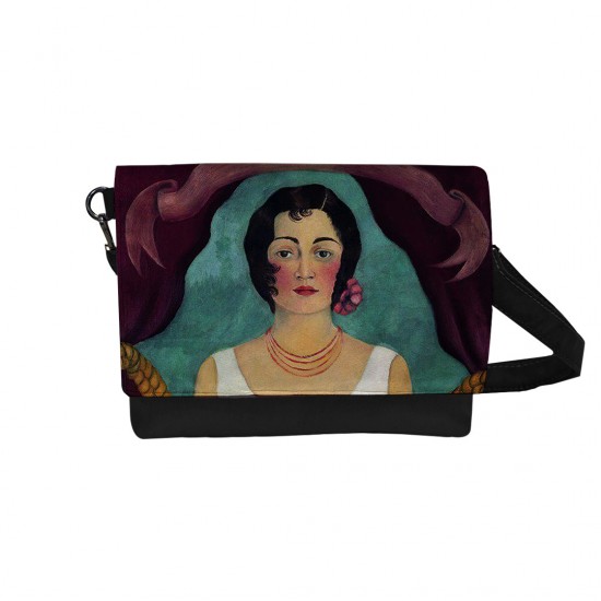 کیف دوشی طرح پرتره زن سفیدپوش از فریدا