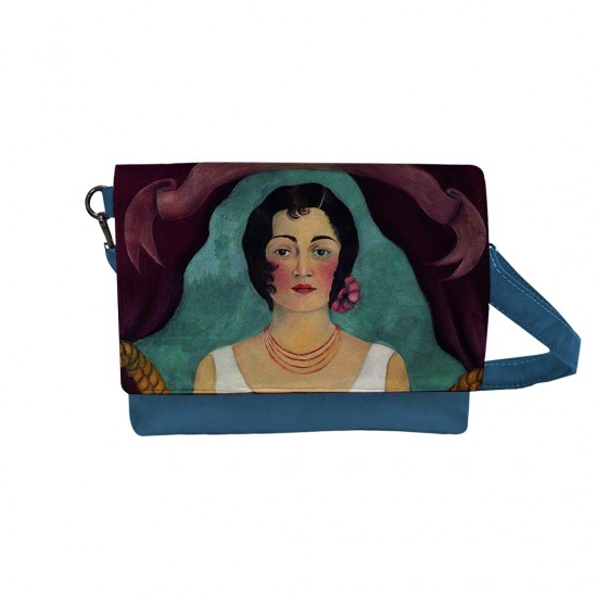 کیف دوشی طرح پرتره زن سفیدپوش از فریدا