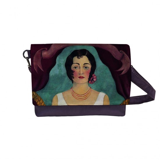 کیف دوشی طرح پرتره زن سفیدپوش از فریدا