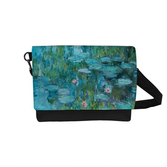کیف دوشی طرح نیلوفر های آبی از مونه