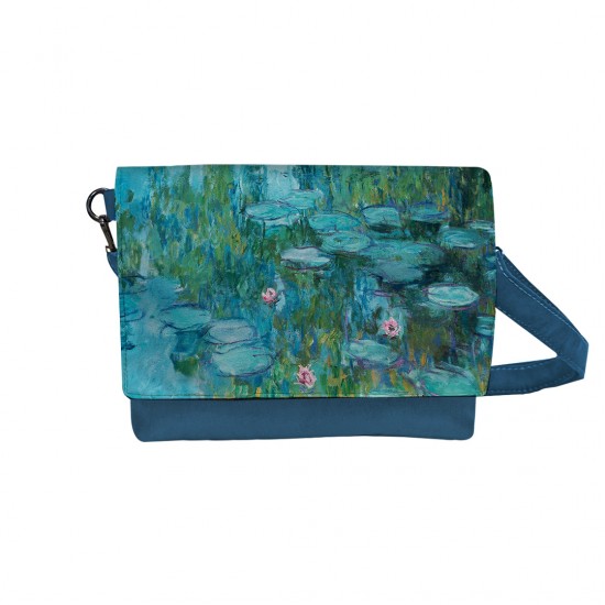 کیف دوشی طرح نیلوفر های آبی از مونه