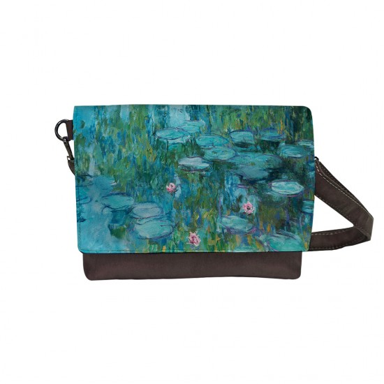 کیف دوشی طرح نیلوفر های آبی از مونه