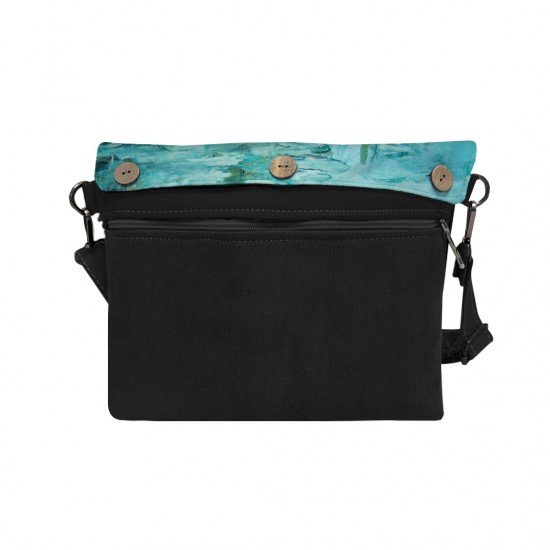 کیف دوشی طرح نیلوفر های آبی از مونه