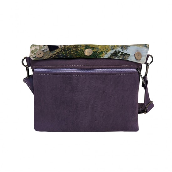 کیف دوشی طرح کامیل مونه رو نیمکت باغ از مونه