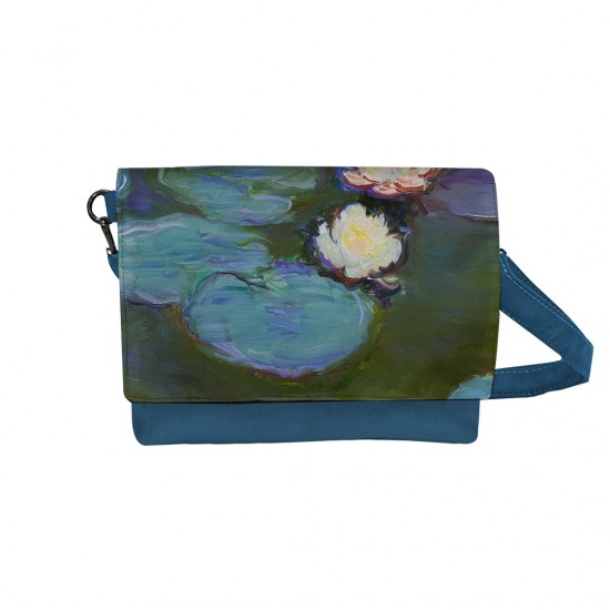 کیف دوشی طرح نیلوفر های آبی از مونه