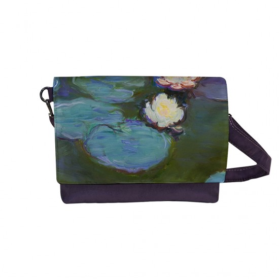 کیف دوشی طرح نیلوفر های آبی از مونه