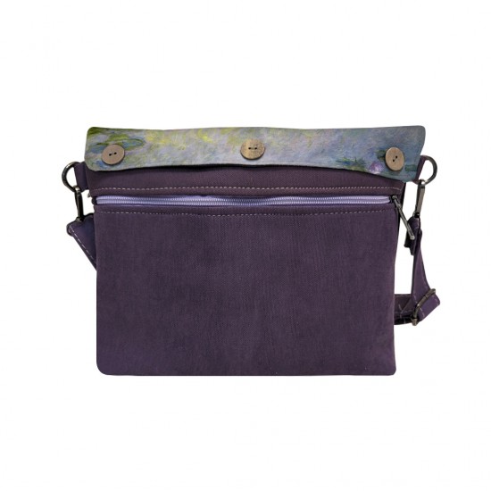 کیف دوشی طرح نیلوفر های آبی از مونه