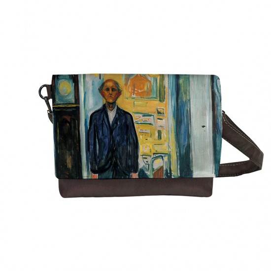 کیف دوشی طرح خودنگار بین ساعت و تخت از ادوارد مونک
