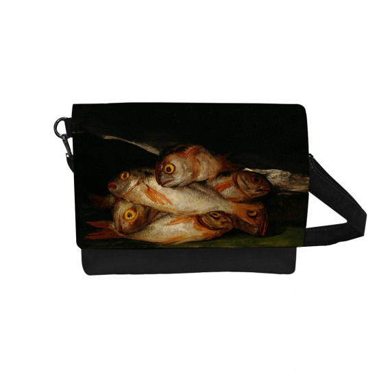 کیف دوشی طرح طبیعت بی جان، ماهی طلایی از گویا