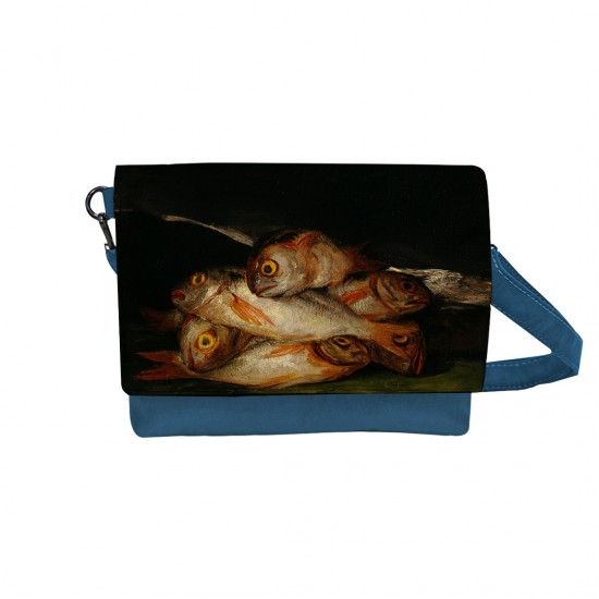 کیف دوشی طرح طبیعت بی جان، ماهی طلایی از گویا