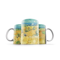 ماگ طرح مزرعه گندم و دروگر از ونگوگ