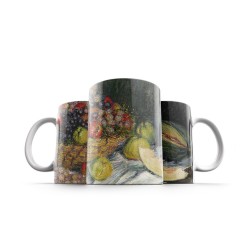 ماگ طرح طبیعت بی جان با خربزه شیرین از مونه