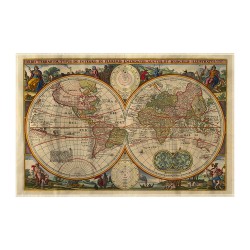 کادوپیچ پارچه‌ ای طرح نقشه قدیمی