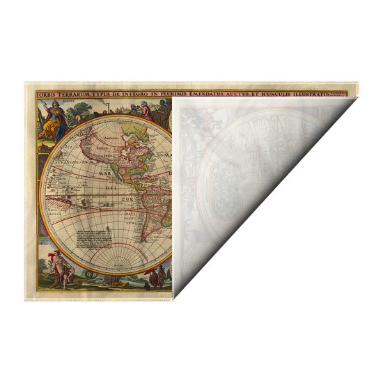 کادوپیچ پارچه‌ ای طرح نقشه قدیمی