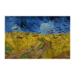 کادوپیچ پارچه‌ ای طرح مزرعه گندم و کلاغ ها از ونگوگ