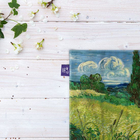 کادوپیچ پارچه‌ ای طرح مزرعه سبز از ونگوگ
