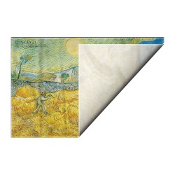 کادوپیچ پارچه‌ ای طرح مزرع گندم و دروگر از ونگوگ