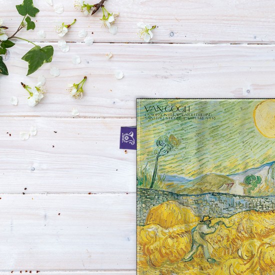 کادوپیچ پارچه‌ ای طرح مزرع گندم و دروگر از ونگوگ