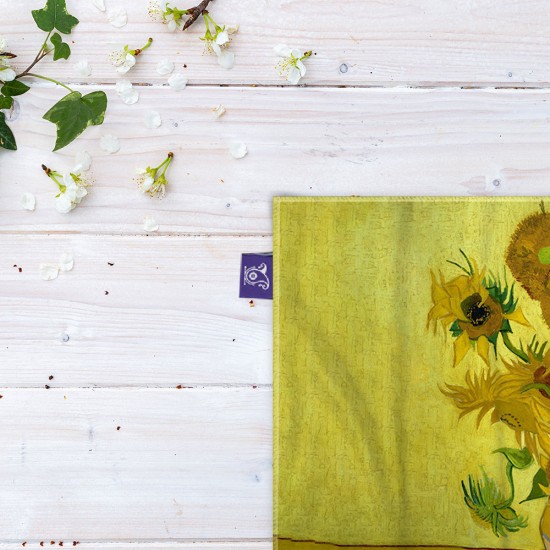 کادوپیچ پارچه‌ ای طرح گل های آفتابگردان از ونگوگ