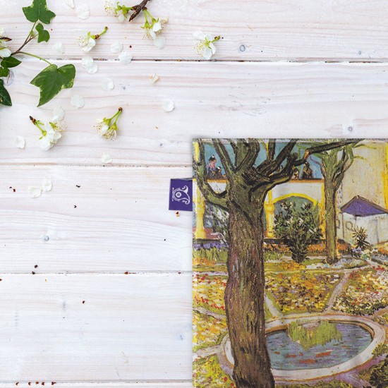 کادوپیچ پارچه‌ ای طرح باغ بیماستانی در آرلس از ونگوگ