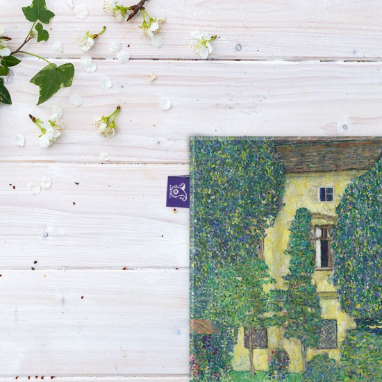 کادوپیچ پارچه‌ ای طرح اتاق قلعه ای روی دریاچه از کلیمت