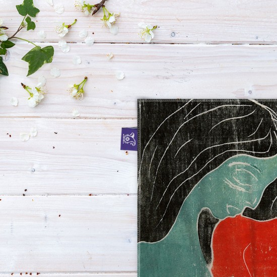 کادوپیچ پارچه‌ ای طرح دو قلب از ادوارد مونک