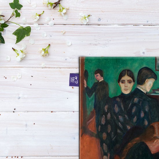 کادوپیچ پارچه‌ ای طرح مرگ در اتاق بیمار از ادوارد مونک