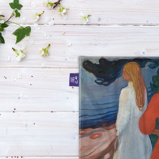 کادوپیچ پارچه‌ ای طرح سفید و قرمز از ادوارد مونک