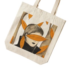 تت بگ متقال طرح دختر و برگ پاییز