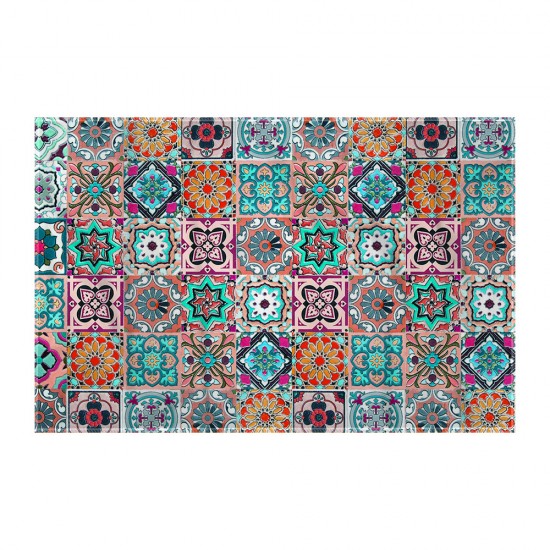 کادوپیچ پارچه‌ ای طرح کاشی رنگی