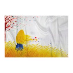 کادوپیچ پارچه‌ ای طرح دختری در گندم زار