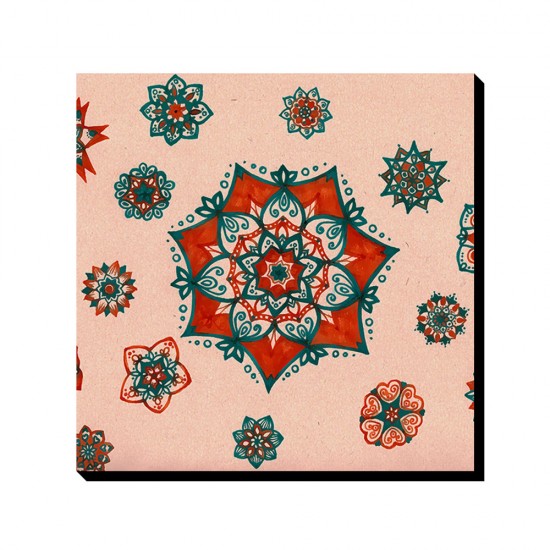 تابلو شاسی طرح ماندالا سبز و قرمز