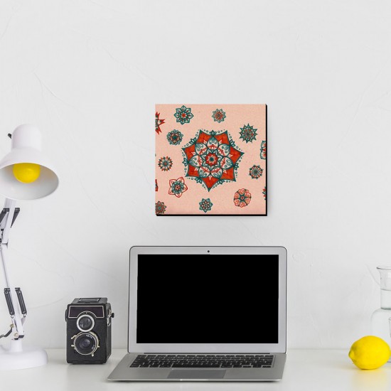 تابلو شاسی طرح ماندالا سبز و قرمز