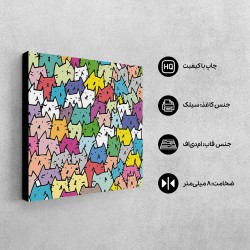 تابلو شاسی طرح گربه های رنگی