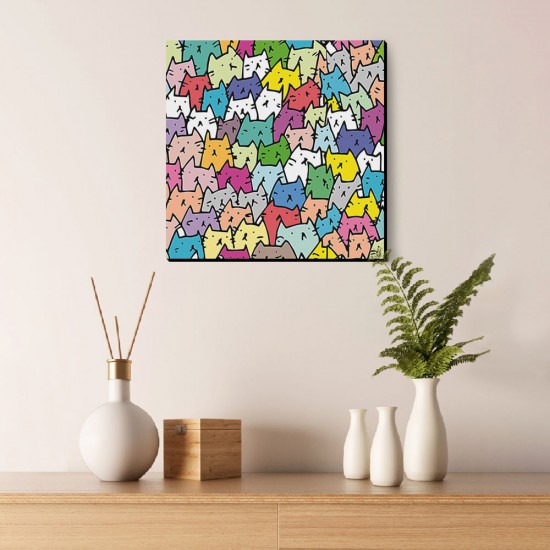 تابلو شاسی طرح گربه های رنگی