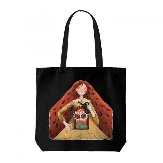 تت بگ متقال مشکی طرح دختر آفتابگردان