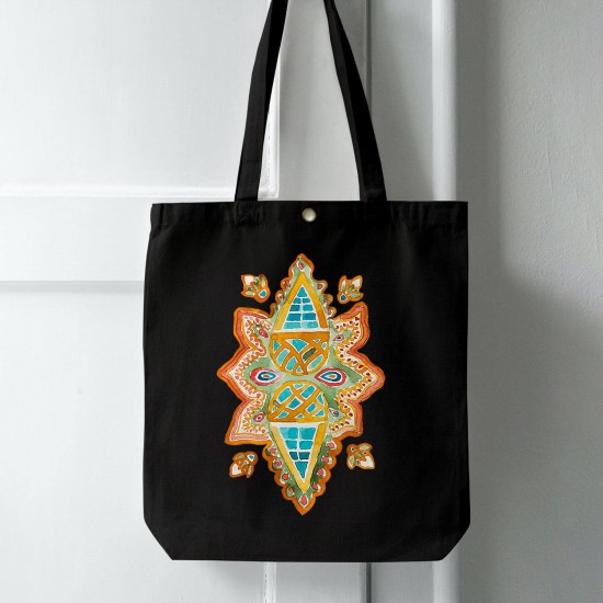 تت بگ متقال مشکی طرح آبرنگ سبز