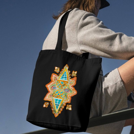 تت بگ متقال مشکی طرح آبرنگ سبز