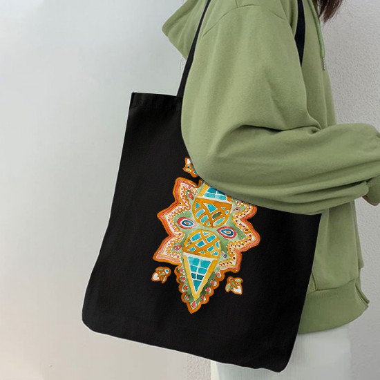 تت بگ متقال مشکی طرح آبرنگ سبز