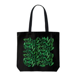 تت بگ متقال مشکی طرح برگ های سبز