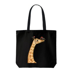 تت بگ متقال مشکی طرح زرافه و پرنده ها