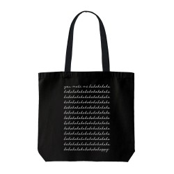 تت بگ متقال مشکی طرح جمله ی انگلیسی تو مرا شاد می کنی