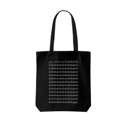 تت بگ متقال مشکی طرح جمله ی انگلیسی تو مرا شاد می کنی