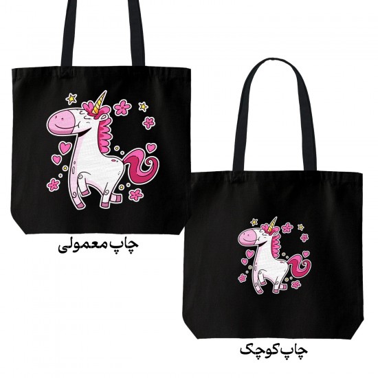 تت بگ متقال مشکی طرح تک شاخ صورتی