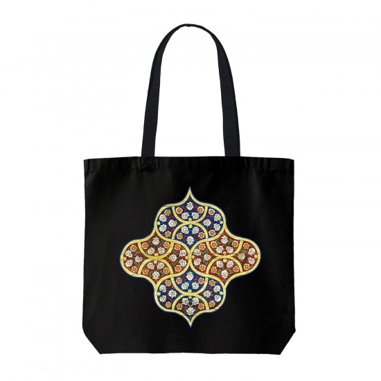 تت بگ متقال مشکی طرح کاشی گل گلی